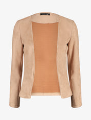 Veste ouverte effet daim - Camel - 5