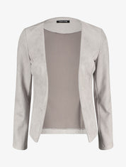 Veste ouverte effet daim - Gris clair - 4