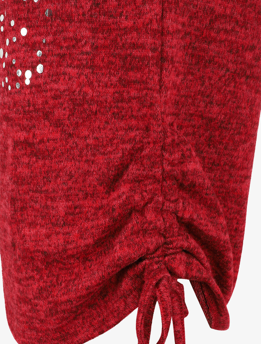 Pull ample à flocage Always be yourself - Rouge - 3