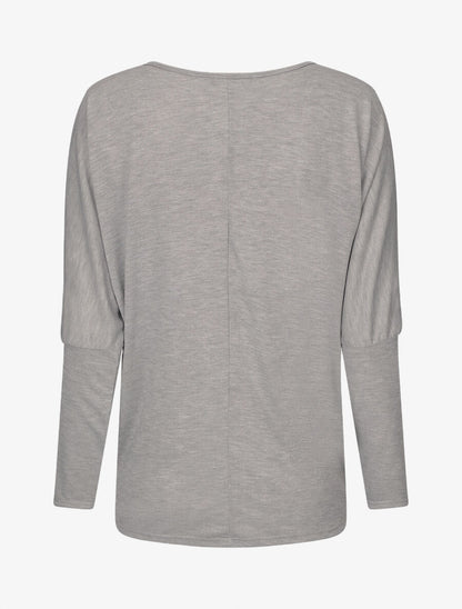 Pull ample à motif plumes irisées - Gris - 2