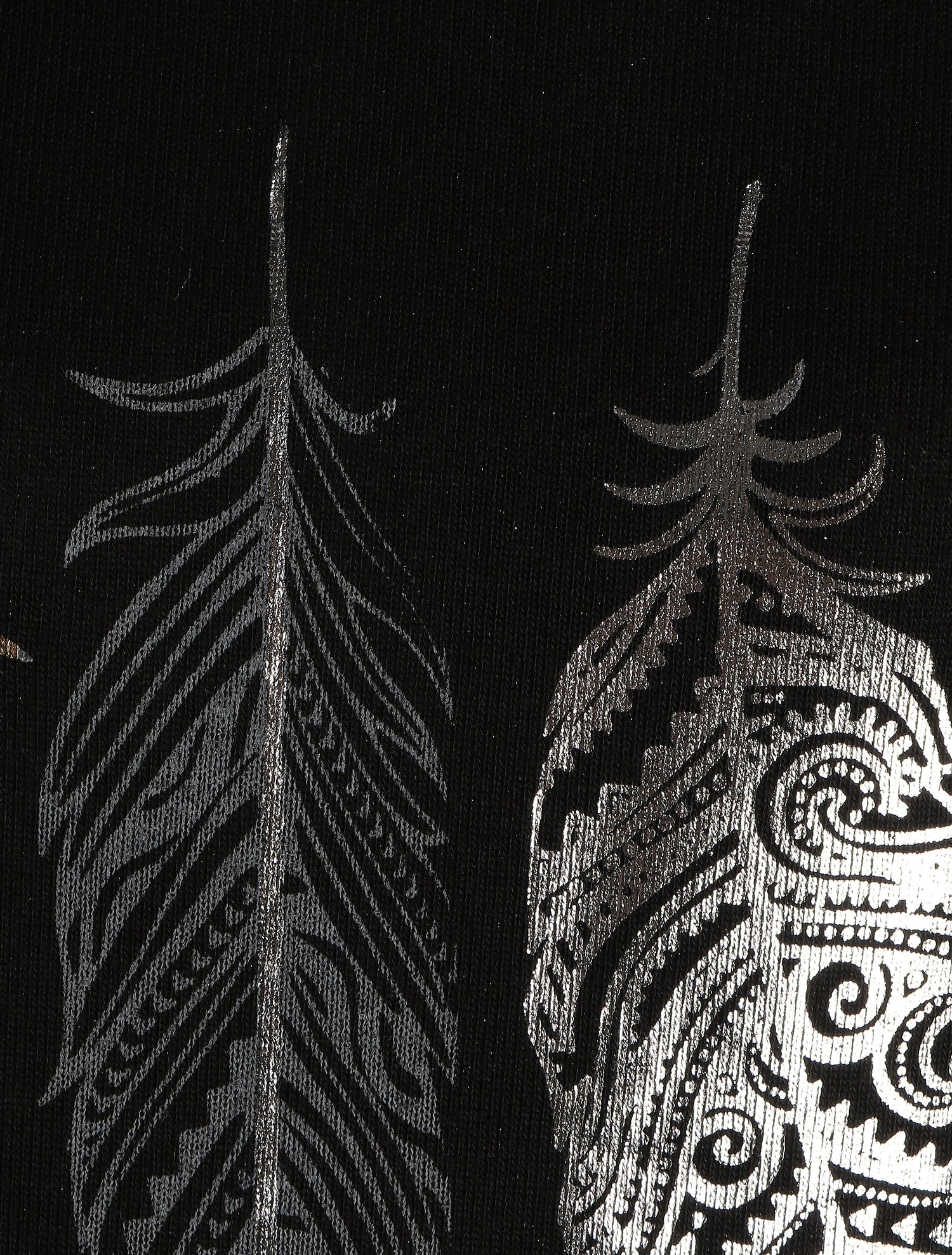 Pull ample à motif plumes irisées - Noir - 3