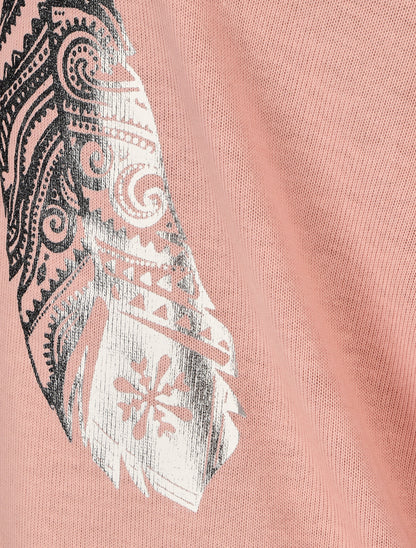 Pull ample à motif plumes irisées - Rose - 3