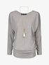 Pull à bords froncés - Gris - 1