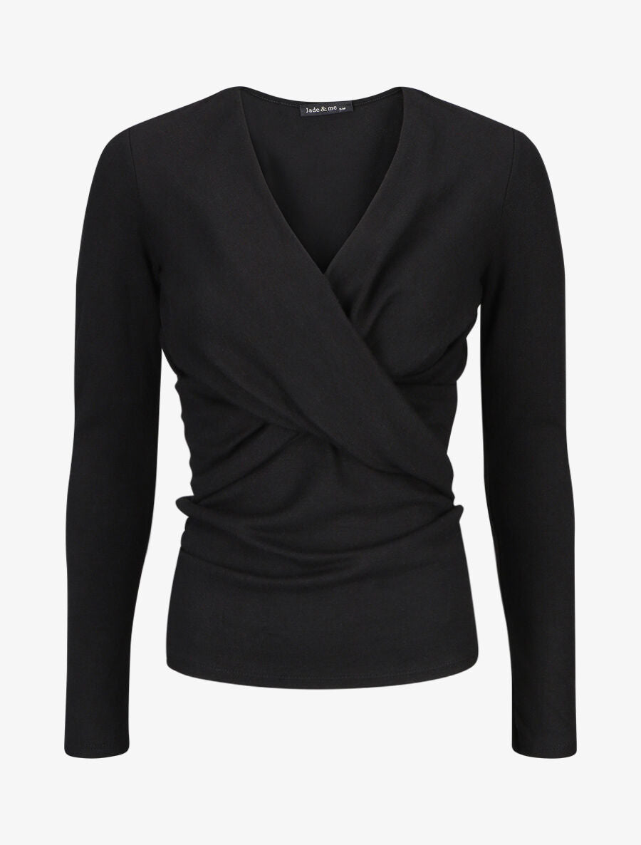 Pull droit cache-coeur - Noir - 1