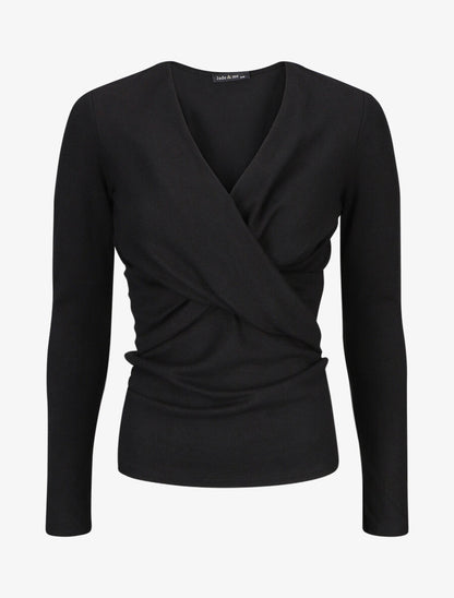 Pull droit cache-coeur - Noir - 1