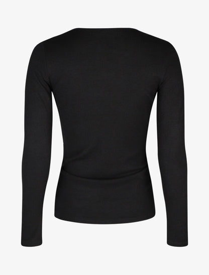 Pull droit cache-coeur - Noir - 2