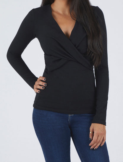 Pull droit cache-coeur - Noir - 4