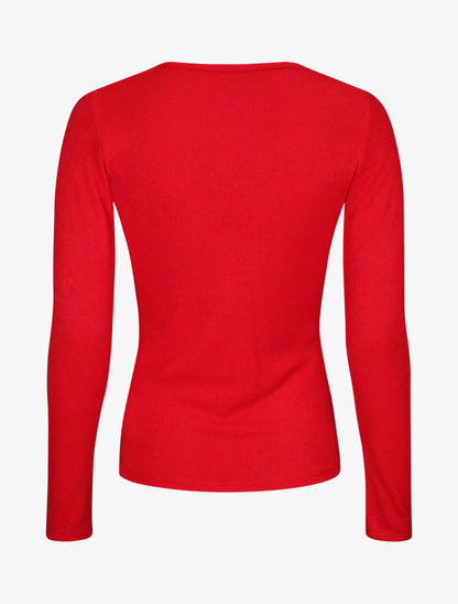Pull droit cache-coeur - Rouge - 2