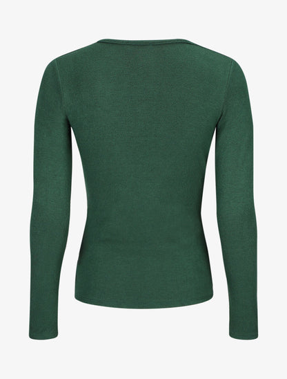 Pull droit cache-coeur - Vert sapin - 2