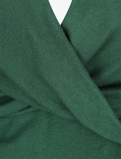 Pull droit cache-coeur - Vert sapin - 3