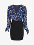 Robe fourreau à buste imprimé anneaux - Bleu - 1
