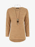 Pull droit à liseré irisé - Camel - 1