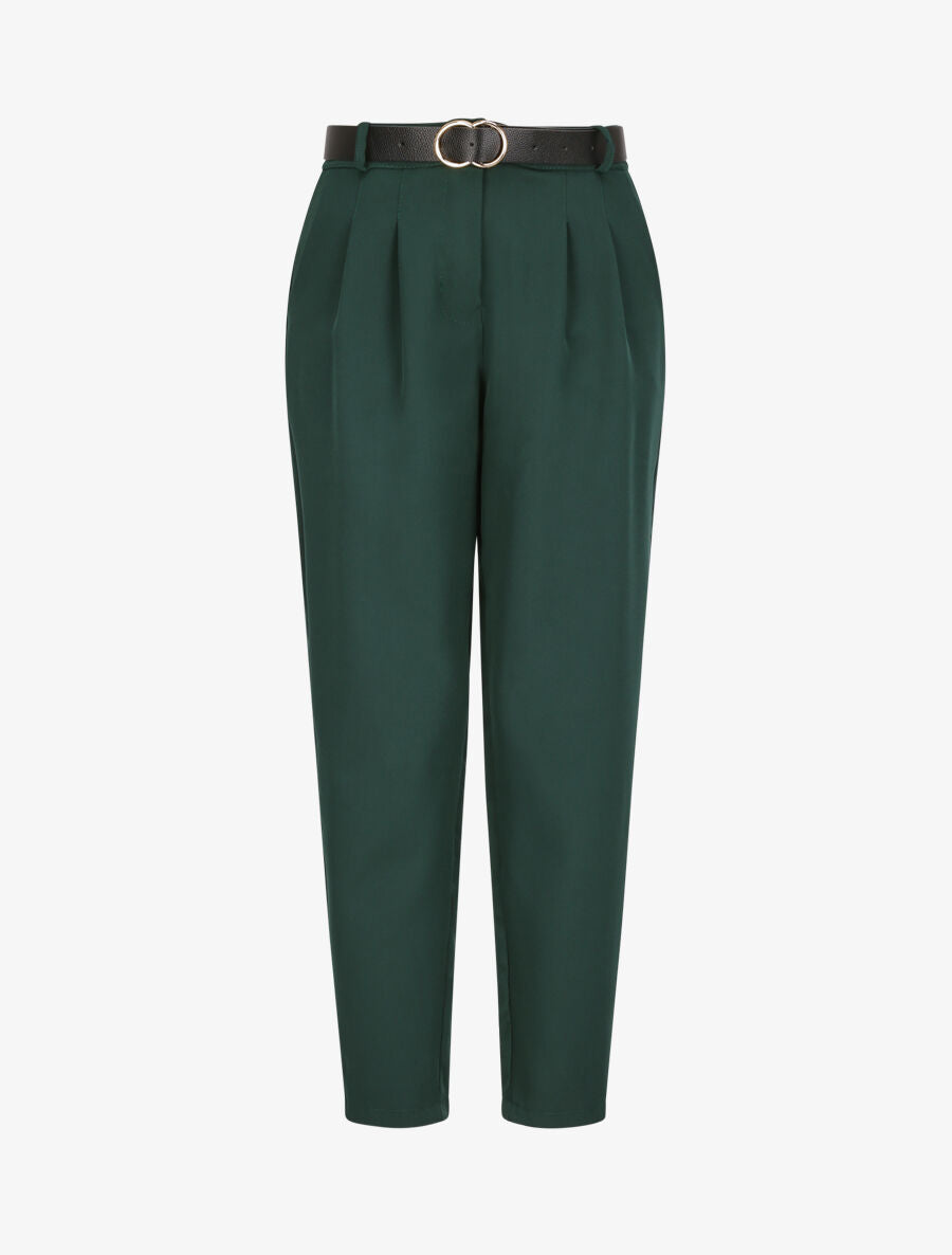 Pantalon dad uni taille standard - Vert foncé - 4