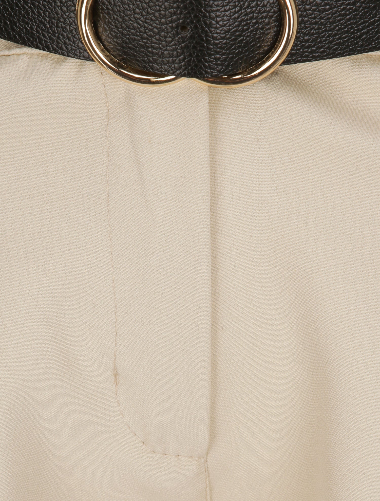 Pantalon dad uni taille standard - Beige - 3