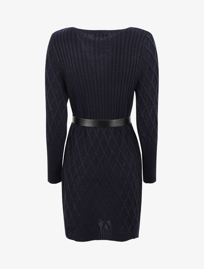 Robe pull courte - Marine - 2