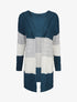 Gilet rayé à capuche - Bleu canard - 4