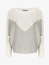 Pull en maille à motif V irisé - Gris - 1