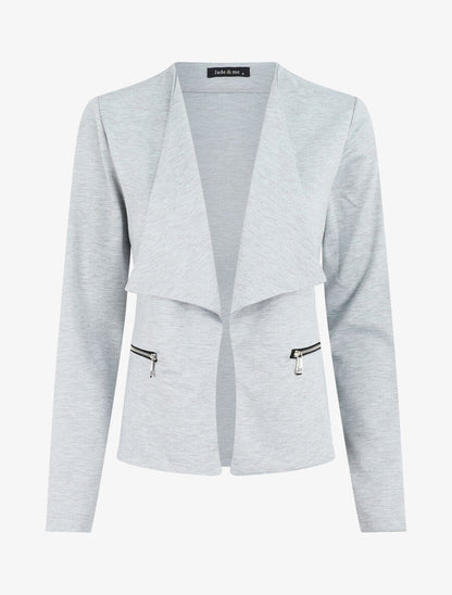Veste à poches zippées - Gris clair - 1