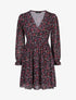 Robe courte patineuse à fleurs - Noir - 1