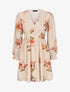 Robe courte patineuse imprimé grandes fleurs - Beige - 5