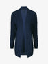 Gilet long ouvert en maille - Bleu - 5