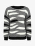 Pull coupe droite imprimé graphique - Noir - 1
