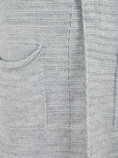 Gilet mi-long côtelé - Gris - 3