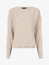 Pull loose à col bateau - Beige - 1