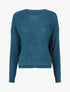 Pull loose à col bateau - Bleu canard - 5