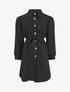 Robe chemise unie à manches longues - Noir - 1