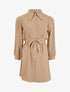 Robe chemise unie à manches longues - Beige - 4