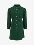 Robe chemise unie à manches longues - Vert - 4