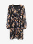 Robe à volants imprimé bouquet automnal - Noir - 4