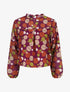 Blouse en voile imprimé rétro - Mauve - 5