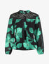 Blouse en voile imprimé grandes fleurs - Noir - 5