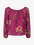 Blouse imprimé grandes fleurs à manches transparentes - Mauve - 1