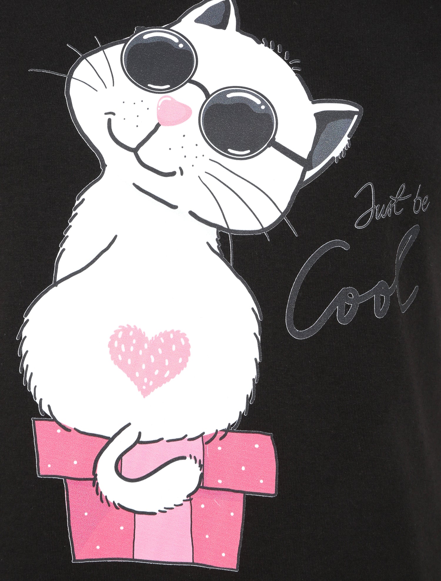 T-shirt à motif chat - Noir - 3