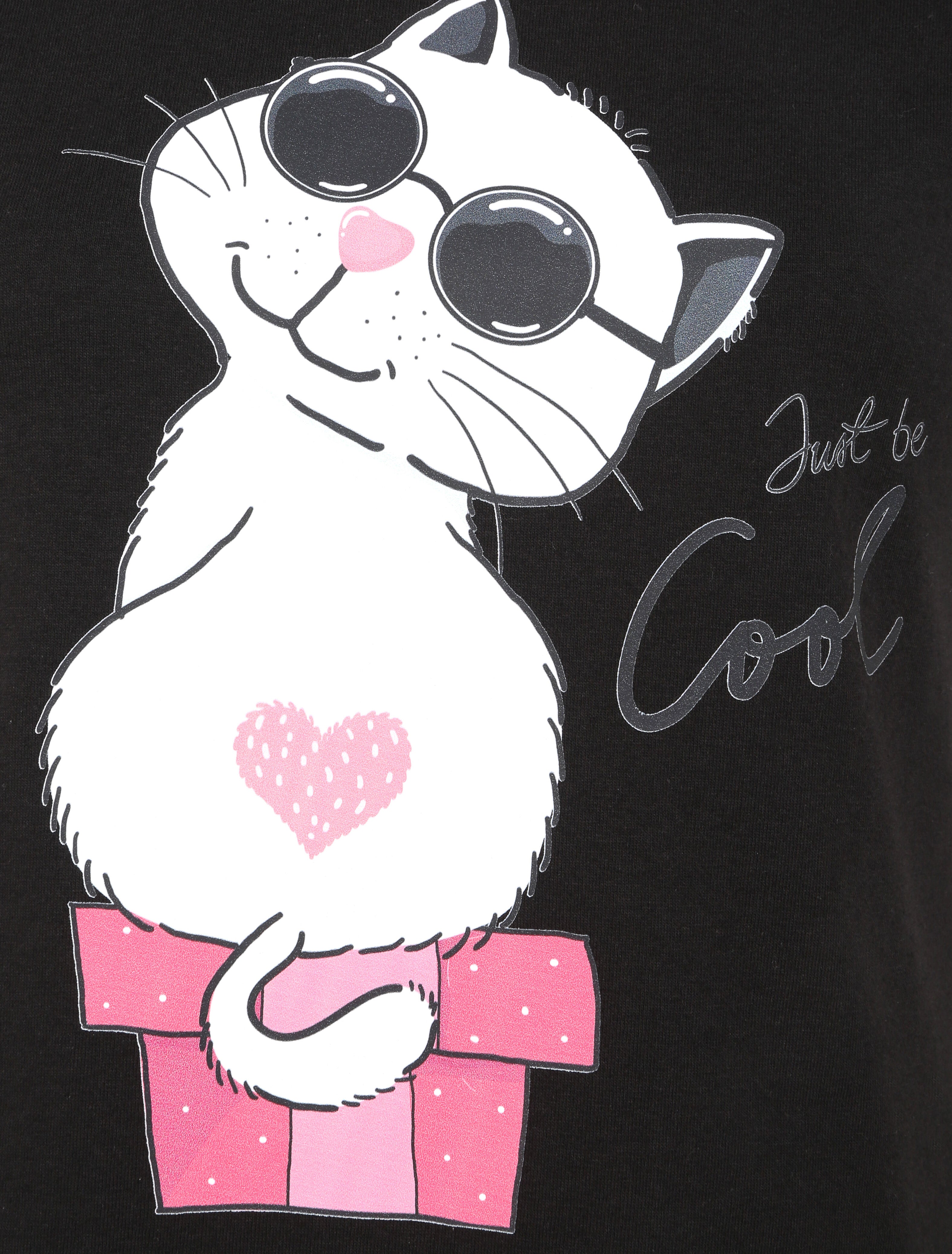 T-shirt à motif chat - Noir - 3