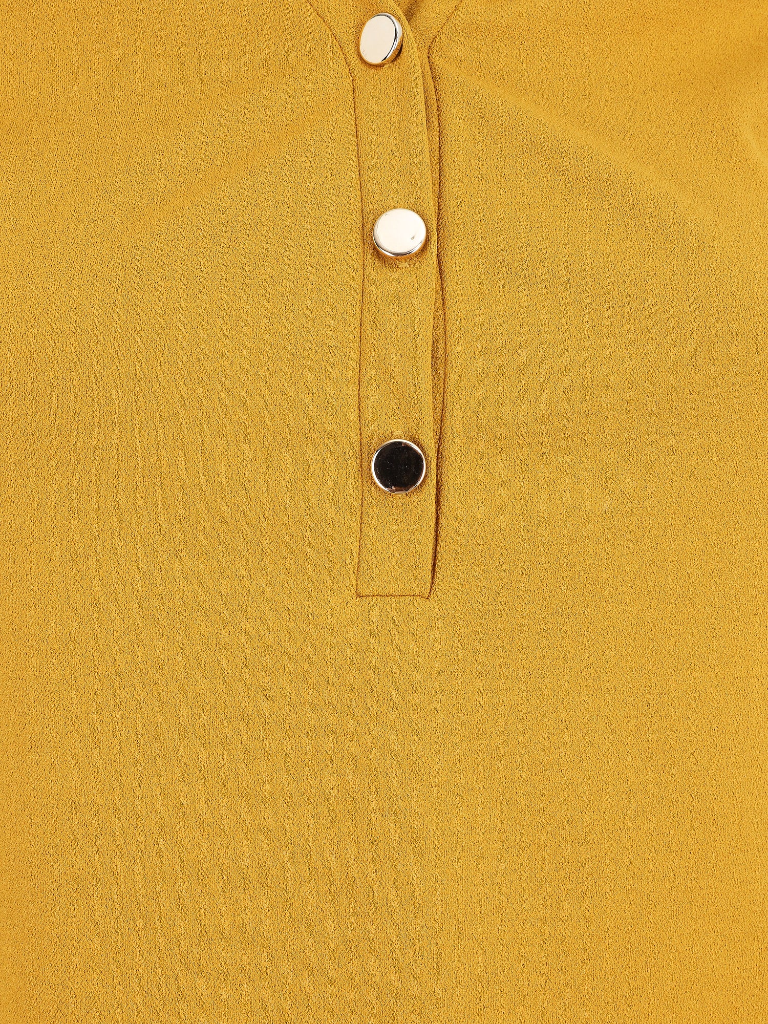 Blouse unie à dentelle - Moutarde - 3
