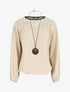 Top fluide à dentelle - Beige - 5