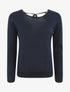 Pull droit à dos en dentelle - Bleu nuit - 4