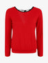 Pull droit à dos en dentelle - Rouge - 5