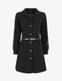 Robe chemise à manches dentelle - Noir - 1
