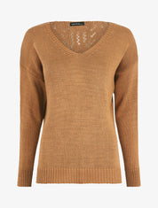 Pull droit dos stylisé - Camel - 1