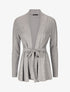 Gilet mi-long uni et ceinturé - Gris - 1