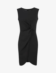 Robe coupe droite effet drapé - Noir - 1
