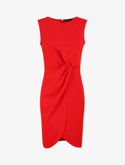 Robe coupe droite effet drapé - Rouge - 5