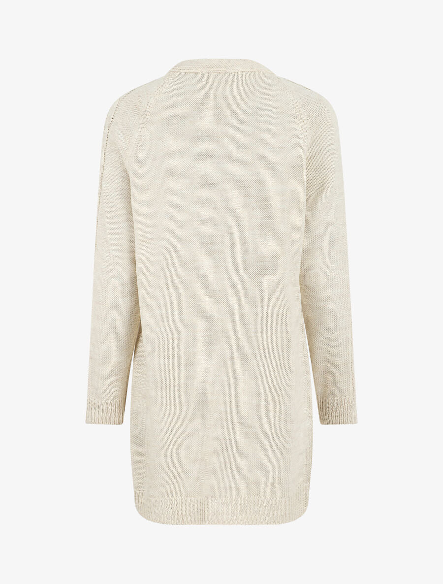 Gilet mi-long à poches plaquées - Beige - 2