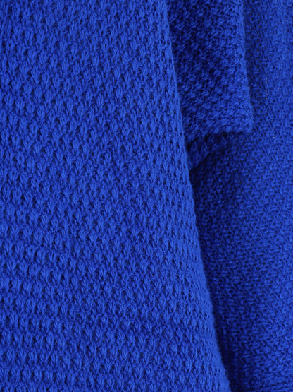 Gilet mi-long ouvert uni - Bleu roi - 3
