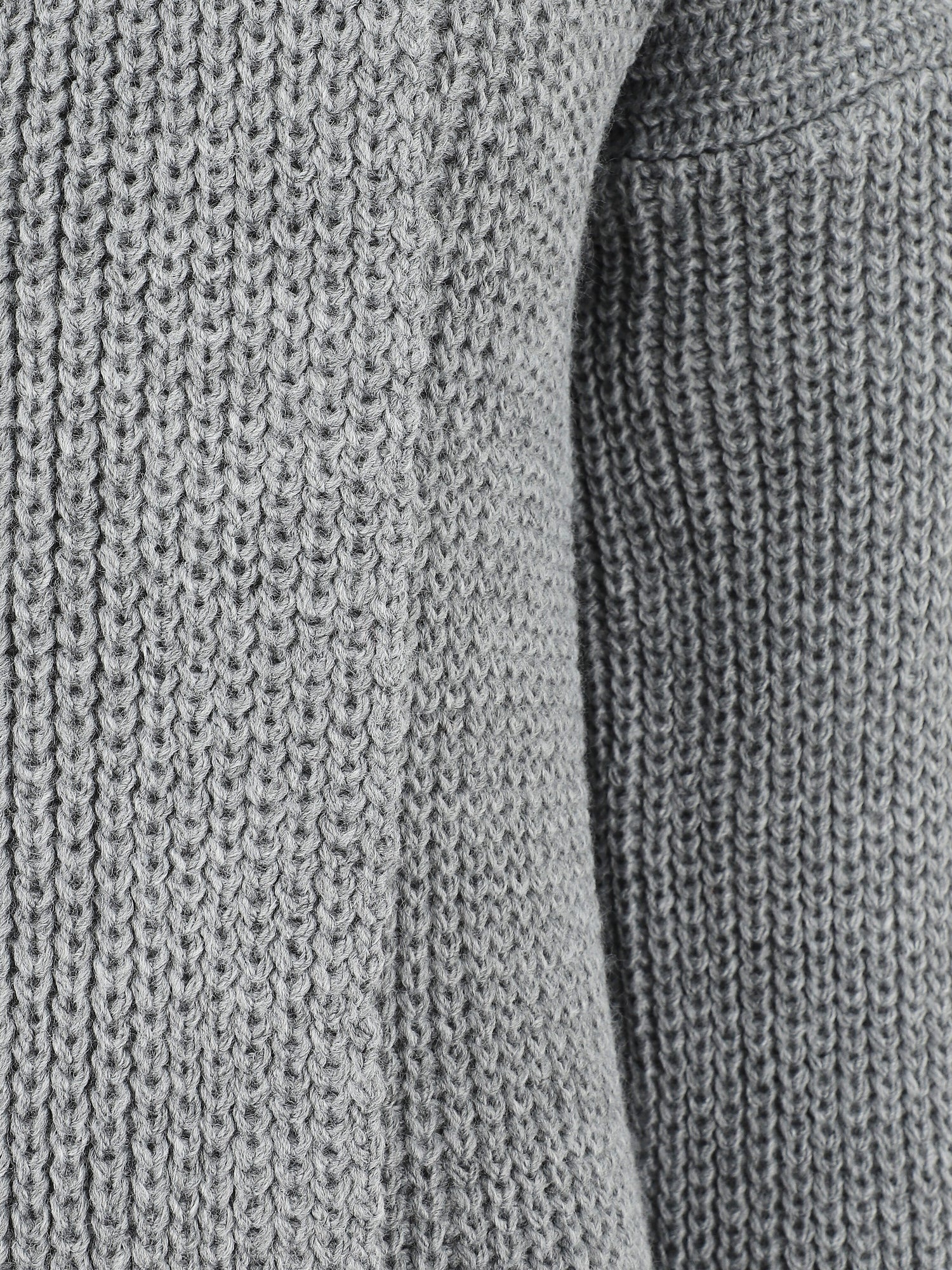 Gilet long ouvert à col rabat - Gris - 3